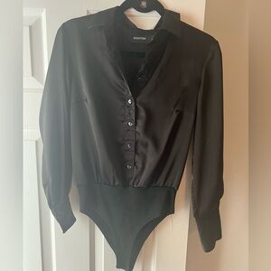 Black silk bodysuit Minkpink xs